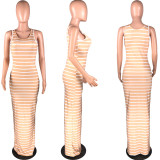 Fashion Colorful Striped Loose Dress