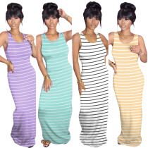 Fashion Colorful Striped Loose Dress