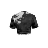 Casual Street Trend Printed Fringe Slit Short Sleeve T-Shirt Top