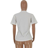 Casual Printed Cotton Crewneck T-Shirt