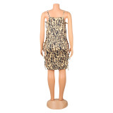 Sexy Leopard Print Tie Sling Dress