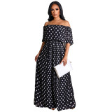Fashion Casual Dot Print Long Plus Size Dress