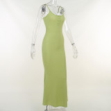 Summer New Temperament Solid Color Elegant Dress
