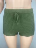 Casual Sexy Chest Wrap Shorts Knit Two Piece