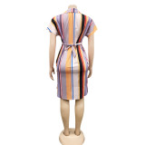 Wholesale Fashion Casual Short Sleeve Slit Dress