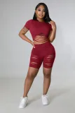 Solid Color Trend Short Sleeve Shorts Casual Sports Suit