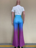 Fashionable Personality Gradient Flared Wide-leg Casual Trousers