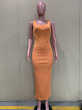 Summer Pit Strip Solid Color Sexy Vest Dress Wholesale