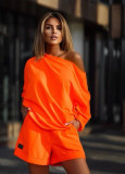 Fashion Word Neck Off-shoulder Loose Two-piece Suit