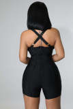 Casual Sleeveless Open Back Sexy Solid Stretch Jumpsuit