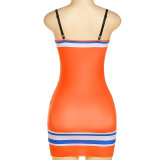 Sexy Babes Tube Top Backless Suspender Bag Hip Dress