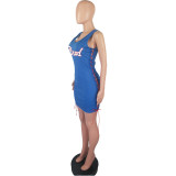 Band Letter Sexy Cutout Nightclub Dress