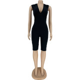 Sexy Solid V-Neck Sleeveless Women's Jumpsuit