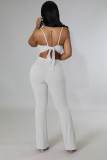 Fashion Solid Color Suspenders Open Back Wrap Chest Two-piece Set