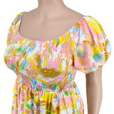 Summer New Sexy One-shoulder Print Dress