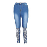 Trend Fashion Lace Up Jeans