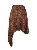 Fashion Irregular Leopard Print Skirt