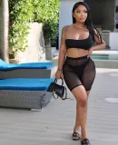New Fashion Sexy Perspective Mesh Yarn Two-piece Set