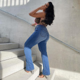 Fashion Sexy Applique Slim Jeans