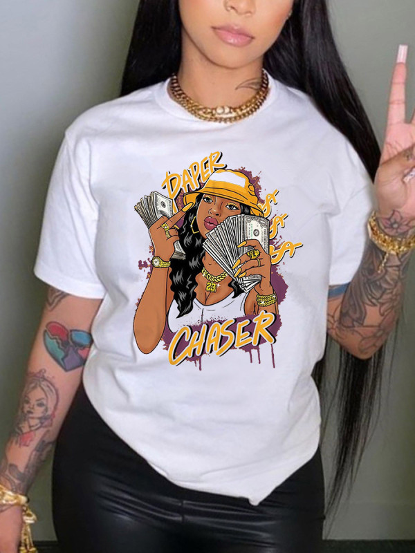 Fashion Print Crew Neck T-Shirt
