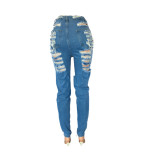 High-rise Stretch Ripped Jeans