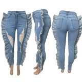 Fashion Frayed High-stretch Jeans
