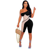 Sexy Sheer Double Fabric Panel Knit Jumpsuit