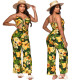 Fashion Tube Top Print Wide Leg Pants Two-Piece Set