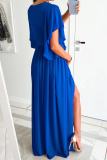 Solid Color Flared Sleeve Loose V-Neck Mop Dress