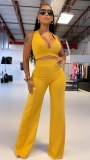 Sexy Tight Vest Loose Wide Leg Pants Casual Two Piece Set