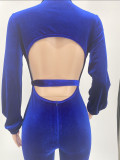 Deep V-neck Style Cutout Lace-up Jumpsuit