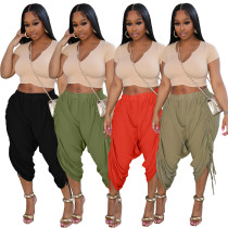 Fashion Loose Drawstring Casual Cropped Pants