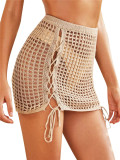 High Waist Drawstring Elastic Beach Breathable Tie-Up Skirt