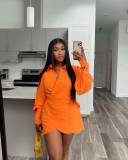 Fashion Casual Solid Color Shirt Dress