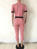 Houndstooth Print Panel Jumpsuit
