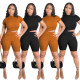 Pit Strip Pleated Solid Color Sports And Leisure Two-piece Suit