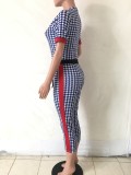 Houndstooth Print Panel Jumpsuit