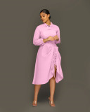 Solid Color Smocked Vest Dress Shawl Short Coat Two-piece Set