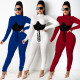 Hot Sale Solid Color Fashion Casual Two Piece Set