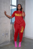 Fashion Hot Stamping Letters Casual Short Sleeve Sports Suit