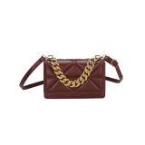Fashionable Western-style Simple Indentation Chain One-shoulder Diagonal Bag
