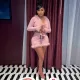 Fashionable Sexy Navel Feather Dress Suit