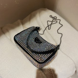 Trendy Rhinestone Sparkling Baguette Crossbody Bag