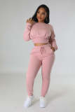 Autumn And Winter Thread Plus Fleece Sweater Casual Sports Two-piece Set