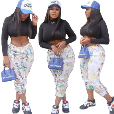 Statement Print Casual Track Pants