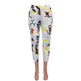 Statement Print Casual Track Pants