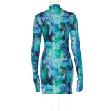 Fashion Statement Tie Dye Abstract Print Slim Fit Dress
