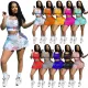 Fashion Sexy Letter Slim Fit Sports Tank Top Culottes Two Pieces