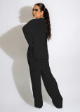 Fashion Solid Color Bikini Cardigan Wide Leg Trousers Three-piece Set