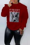 Printed Long Sleeve Crewneck Casual Loose Sweatshirt